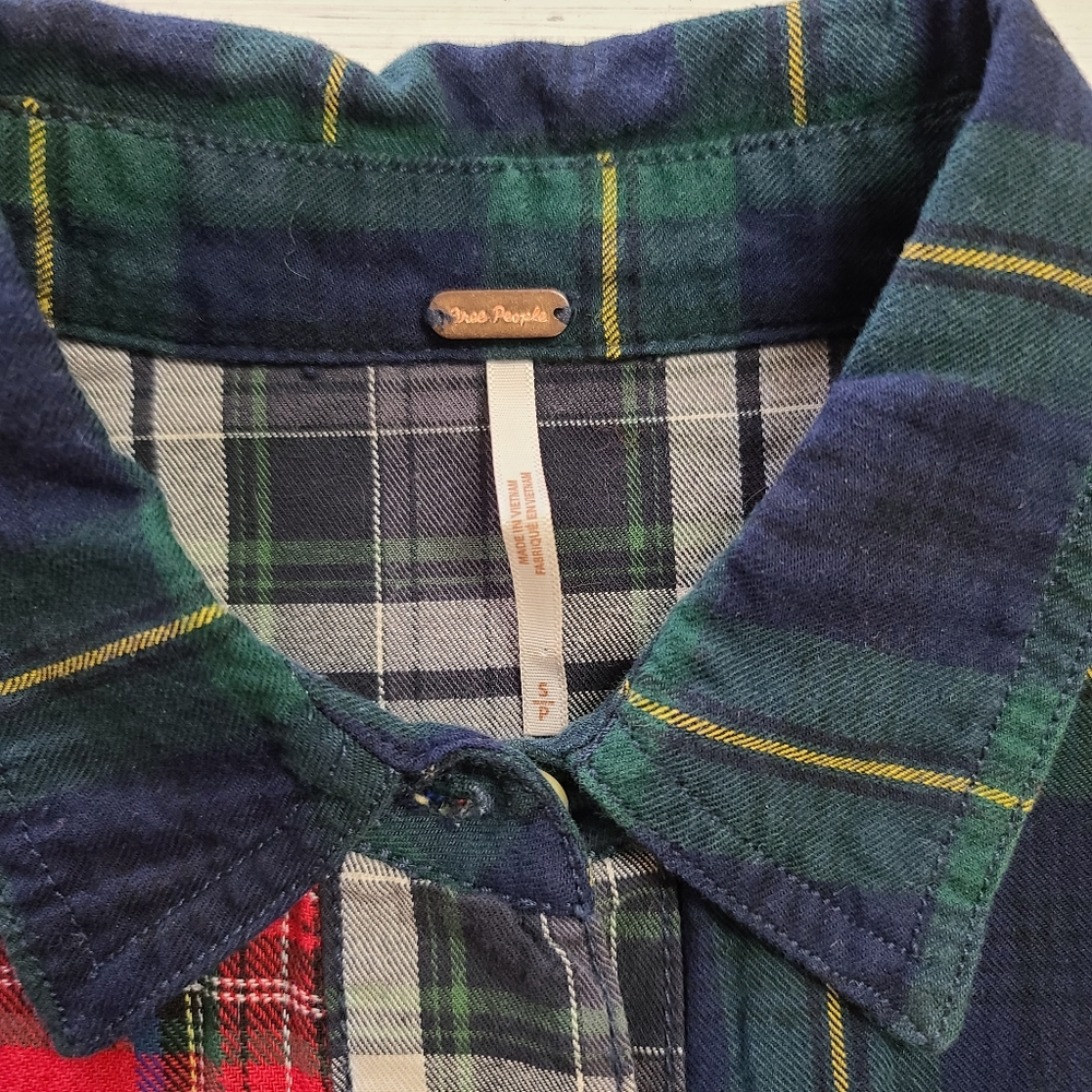 Free People Small Patchwork Christmas Tartan Plai… - image 6